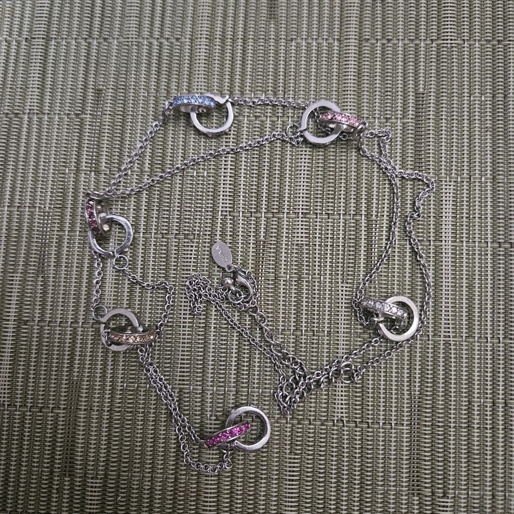 Rhinestone Disk Necklace